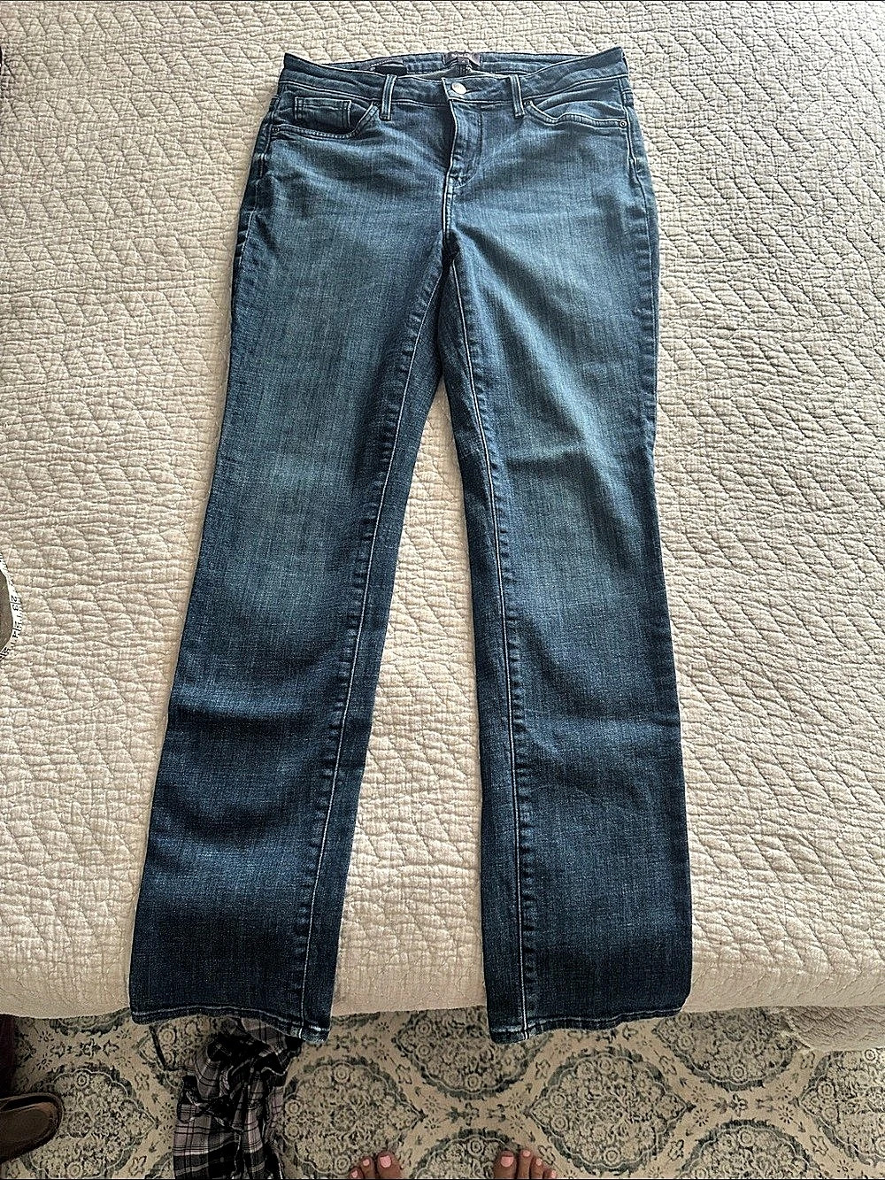 NYDJ Sheri Slim Jeans Straight Leg Blue Size 4